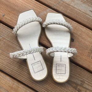 Ankle Strap Pearl White Sandals - Dolce Vita